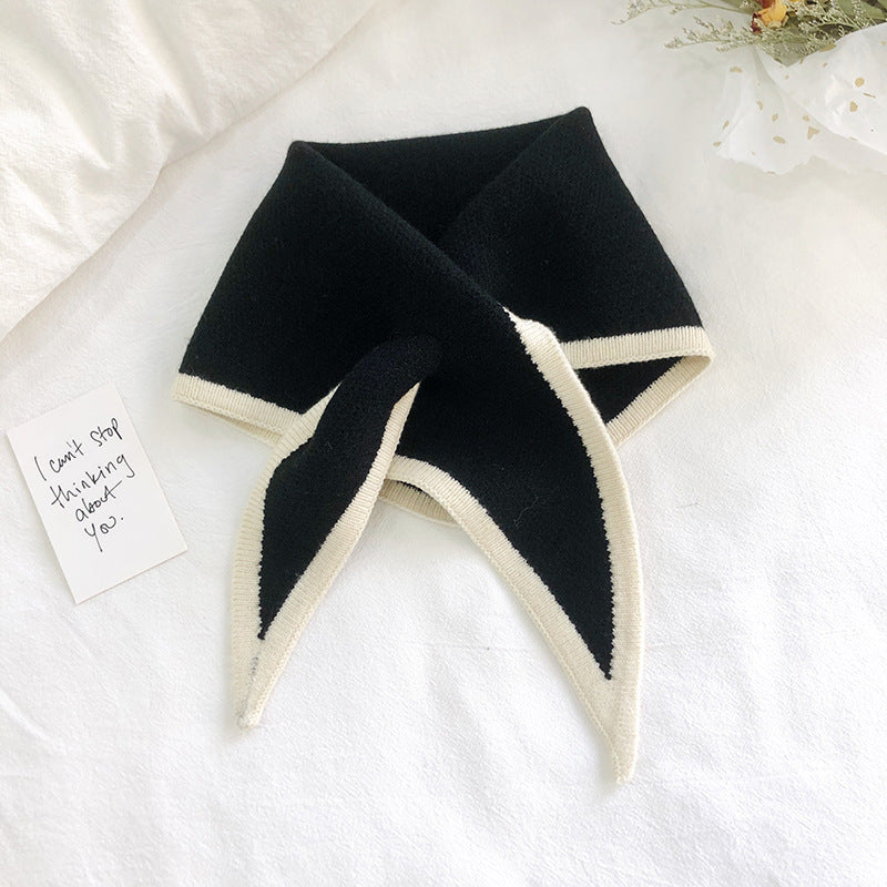 Autumn And Winter Triangle Knitted Shawl Style Women's Outer Scarf