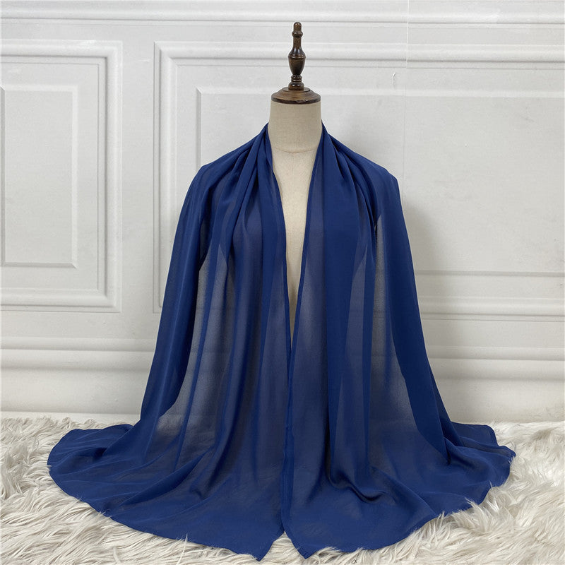 Solid Color Robe Fashion Chiffon Turban