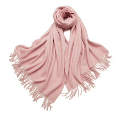 Autumn Winter Women's Solid Color Scarf Men's Plain Shawl Thickened Cloak