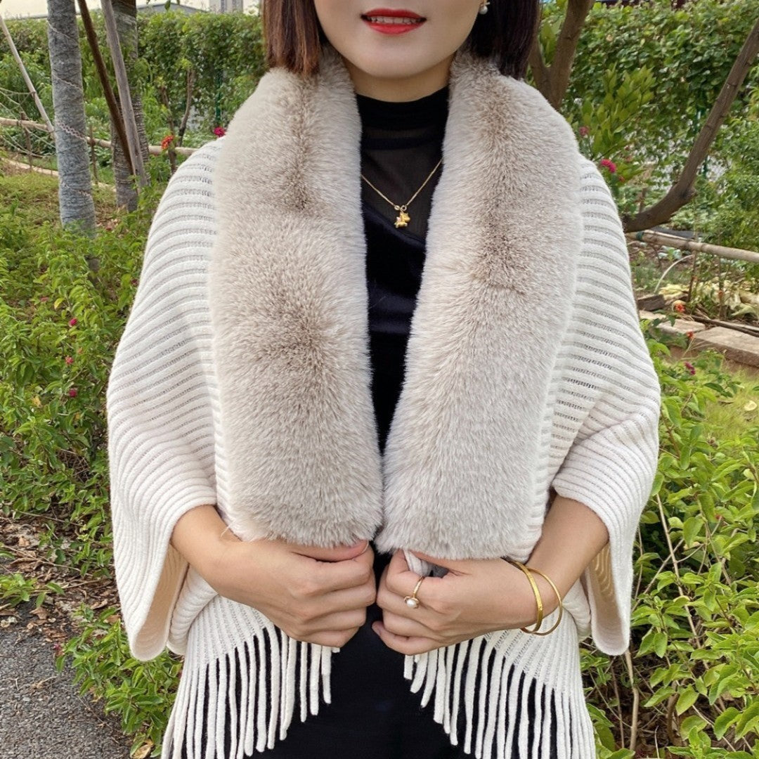 Ladies Loose Thickened Knitted Wool Shawl