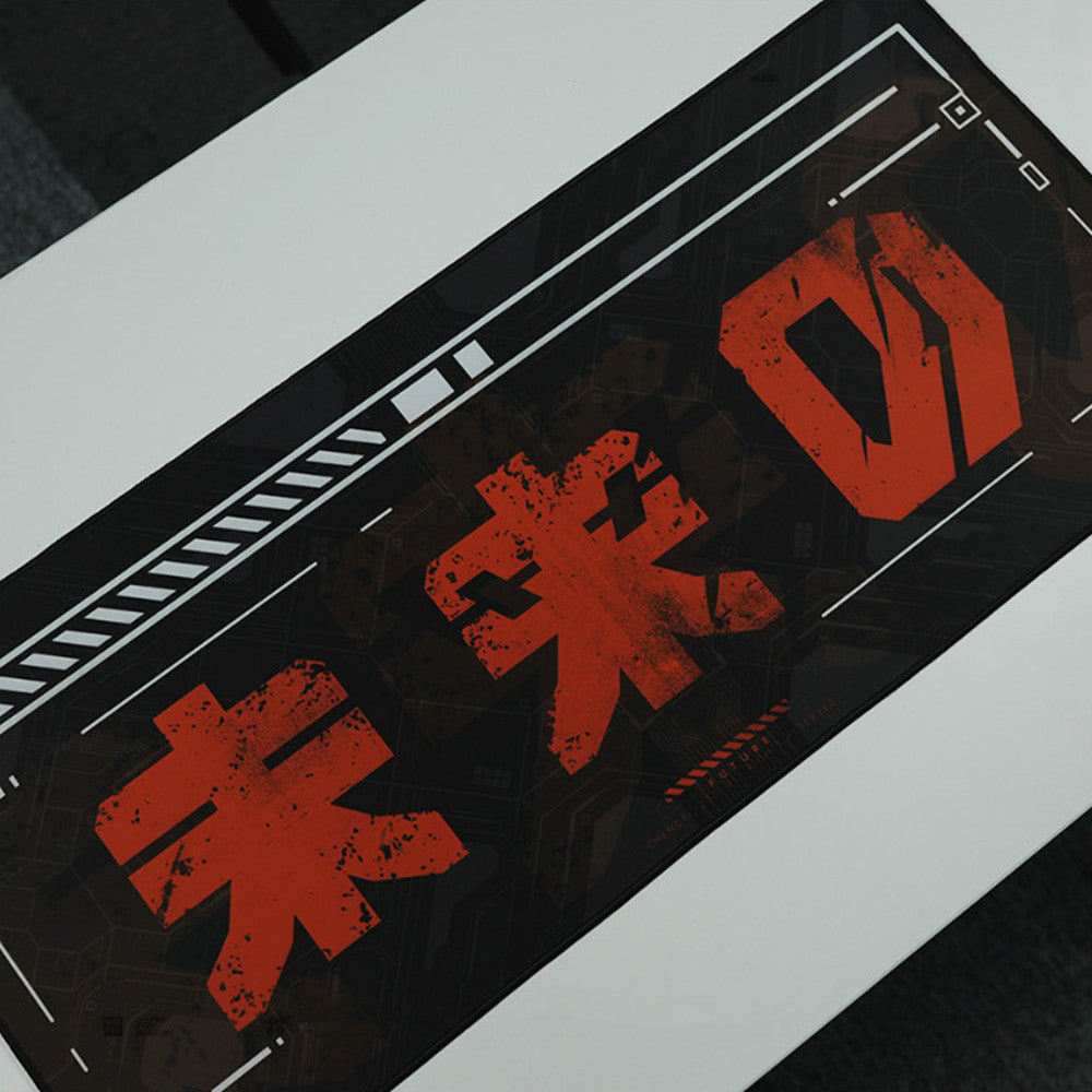Futuristic Design Black Red Waterproof Gaming Mouse Pad