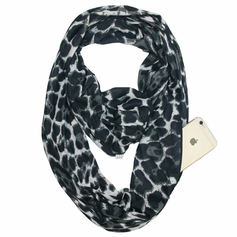 Zipper pocket solid color collar