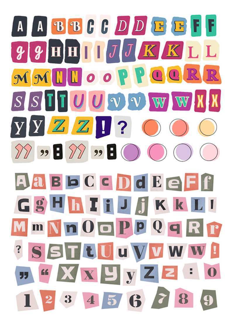 English Letters And Numbers Symbol Label Sticker Material Decoration Stickers