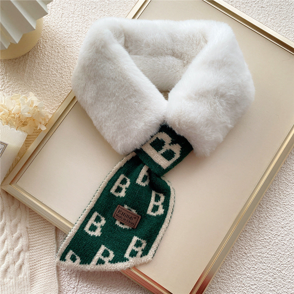 Collar Rex Rabbit Fur Winter Cross Scarf