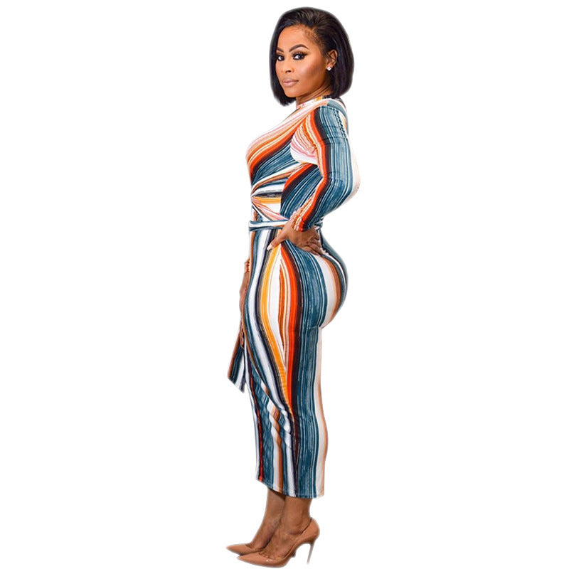 Striped skinny dress