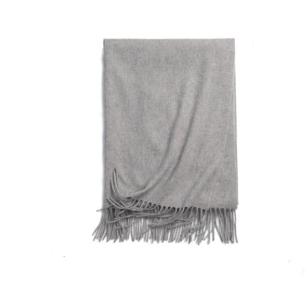 Autumn Winter Women's Solid Color Scarf Men's Plain Shawl Thickened Cloak