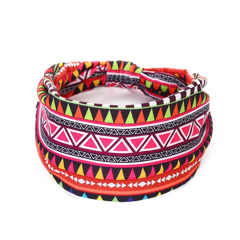 Headscarf African Print Hair Band Elastic Women Sports Yoga Hair Band Wide Brim