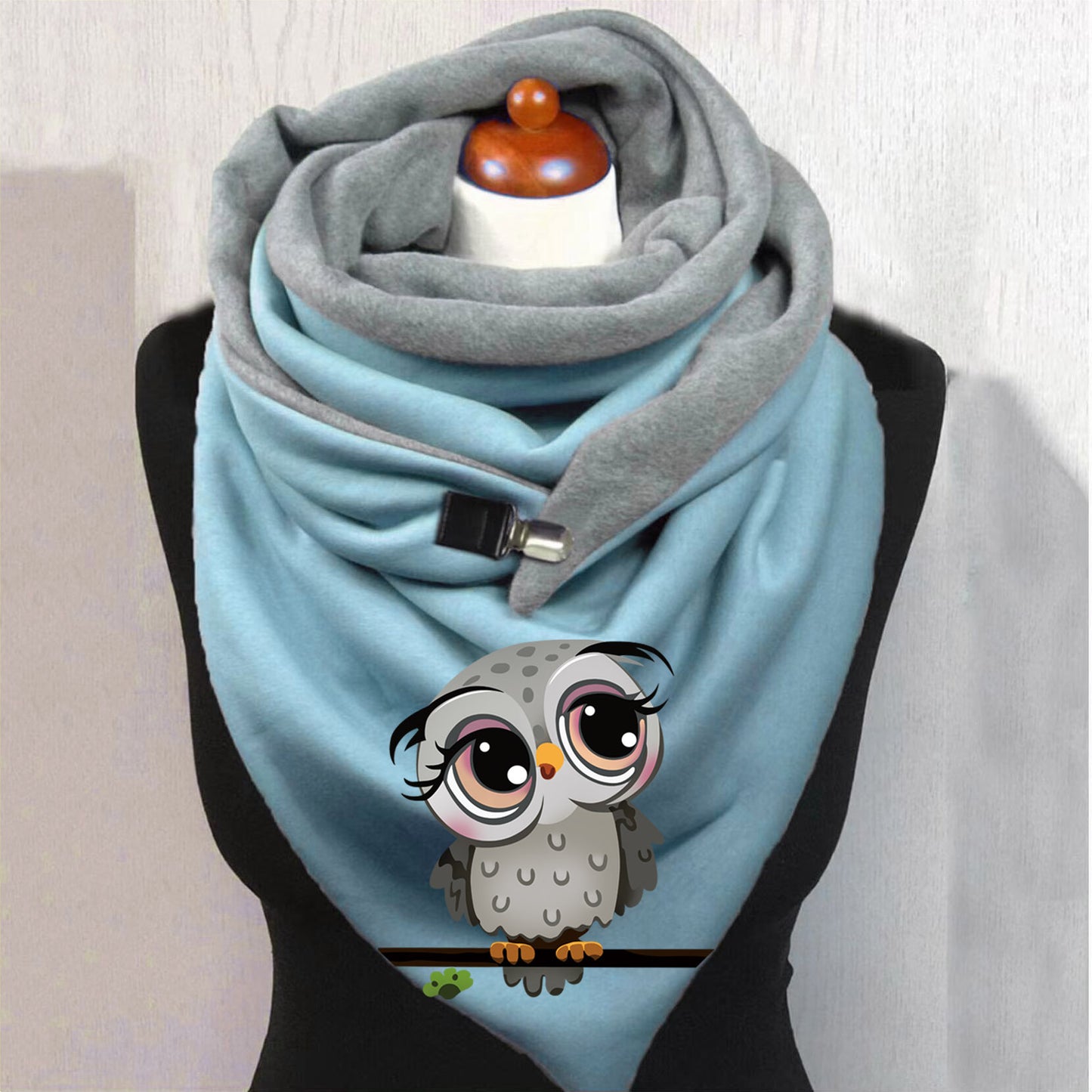 Women's Cotton Malaysia Warm Button Scarf