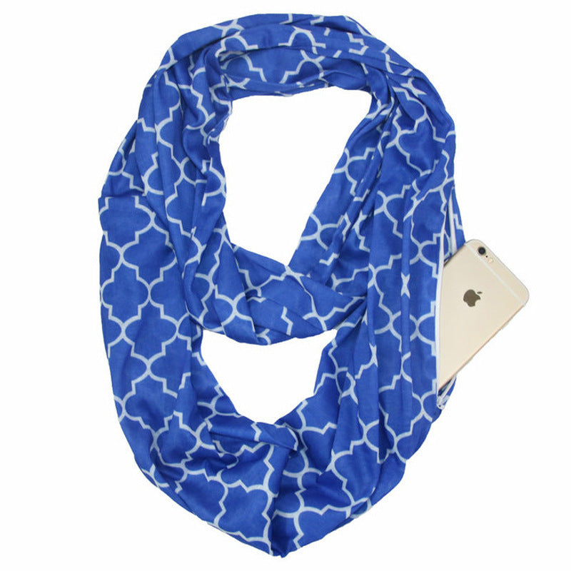 Zipper pocket solid color collar