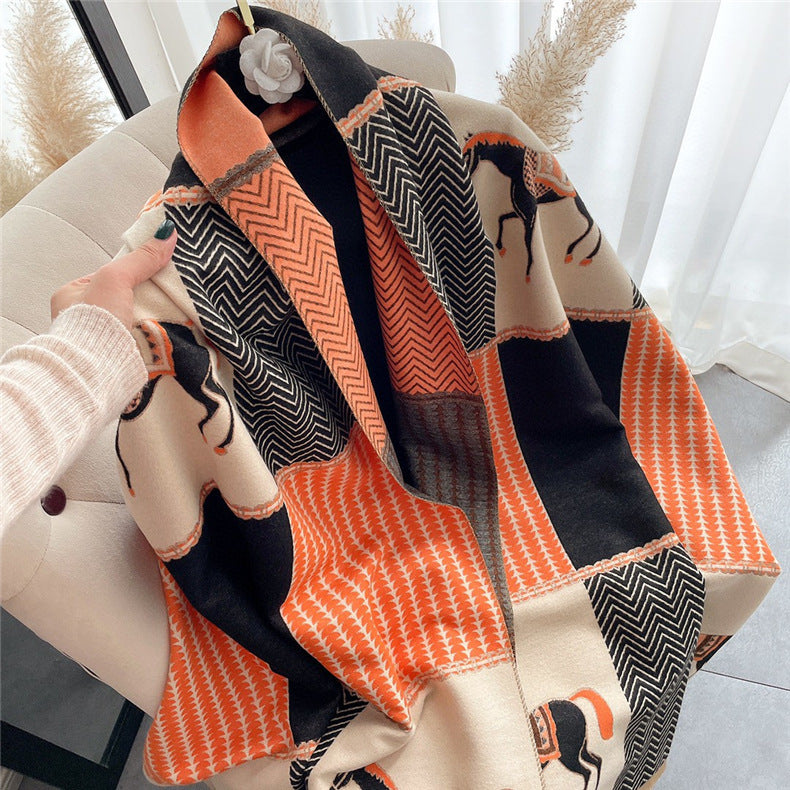 Thickened Warm Double-sided Cashmere Scarf