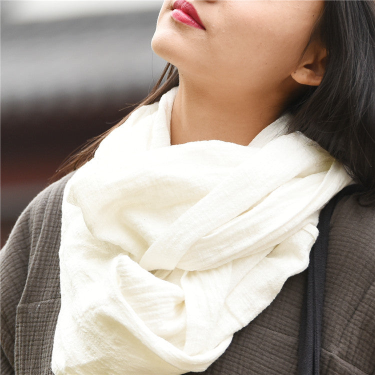 Women's Cotton And Linen Zen Retro Simple Scarf
