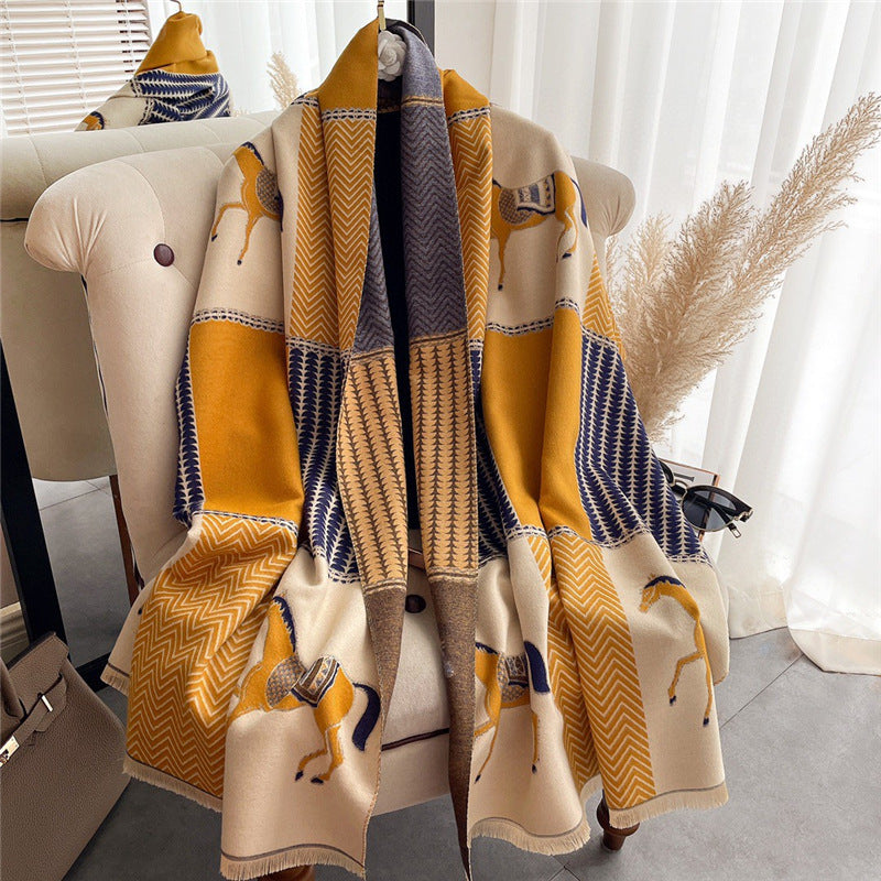 Thickened Warm Double-sided Cashmere Scarf