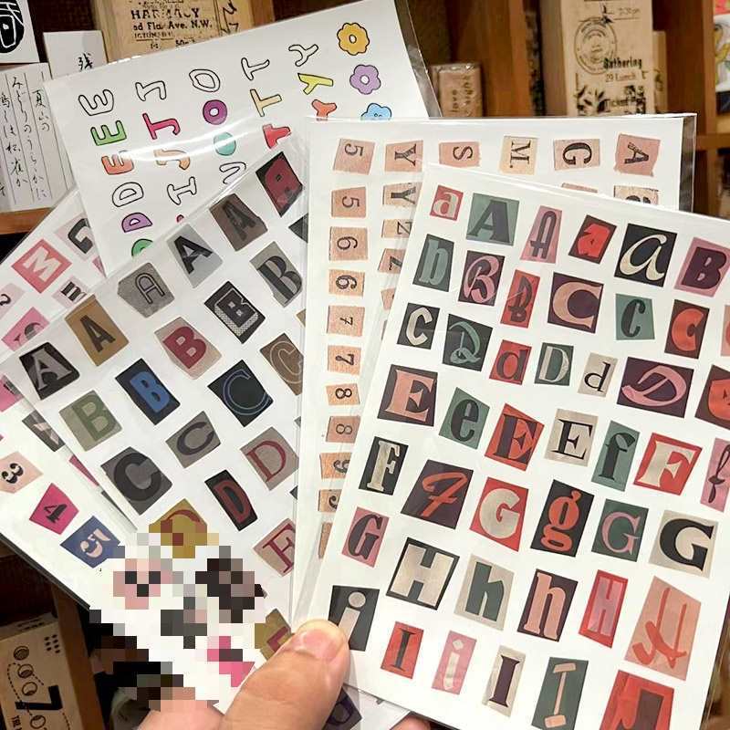 English Letters And Numbers Symbol Label Sticker Material Decoration Stickers