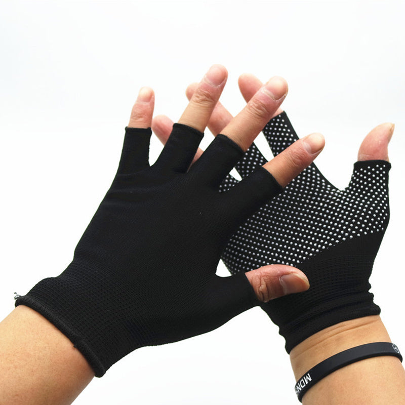 Half-finger Non-slip Gloves Men's Thin Breathable Women's Riding And Driving Nylon Work