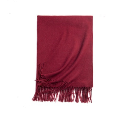 Autumn Winter Women's Solid Color Scarf Men's Plain Shawl Thickened Cloak