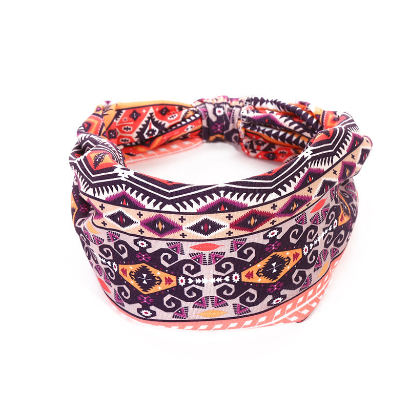 Headscarf African Print Hair Band Elastic Women Sports Yoga Hair Band Wide Brim