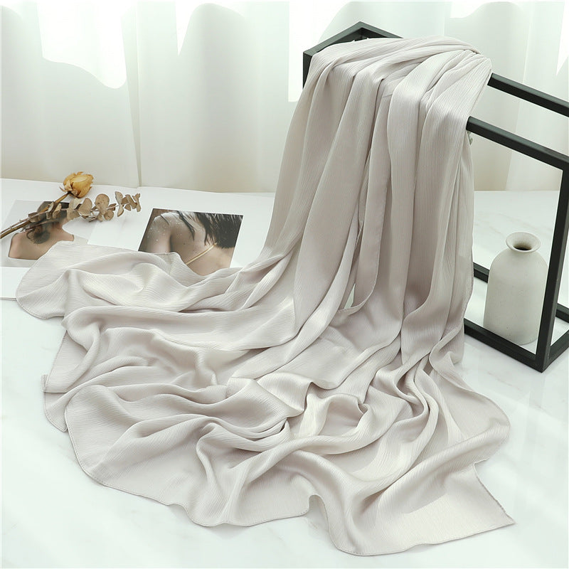 Solid Color Silk Scarf Basic All-matching