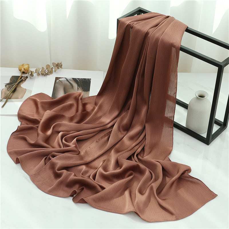 Solid Color Silk Scarf Basic All-matching