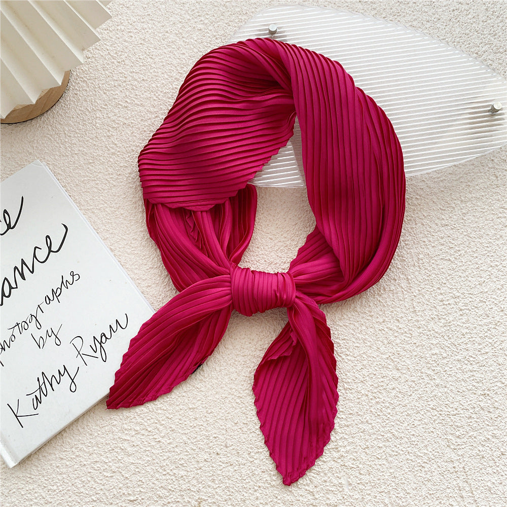 Women's Fashion Solid Color Pleated Scarf