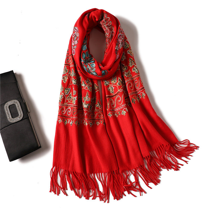 Solid Color Versatile Warm Shawl