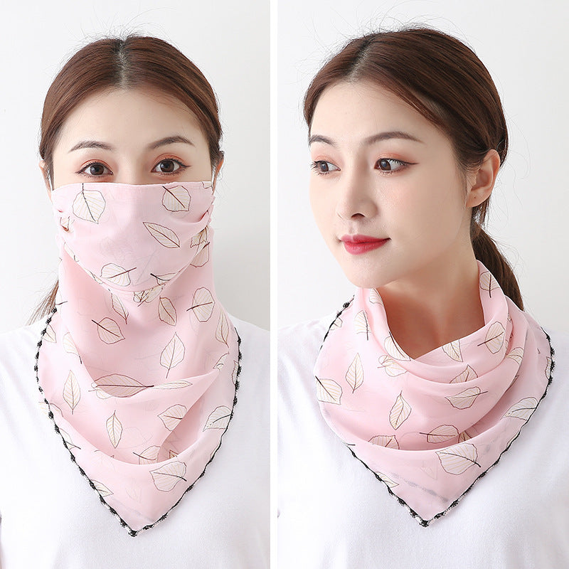 Bib Silk Scarf Women Summer Sunscreen Mask Neck Guard Face Mask
