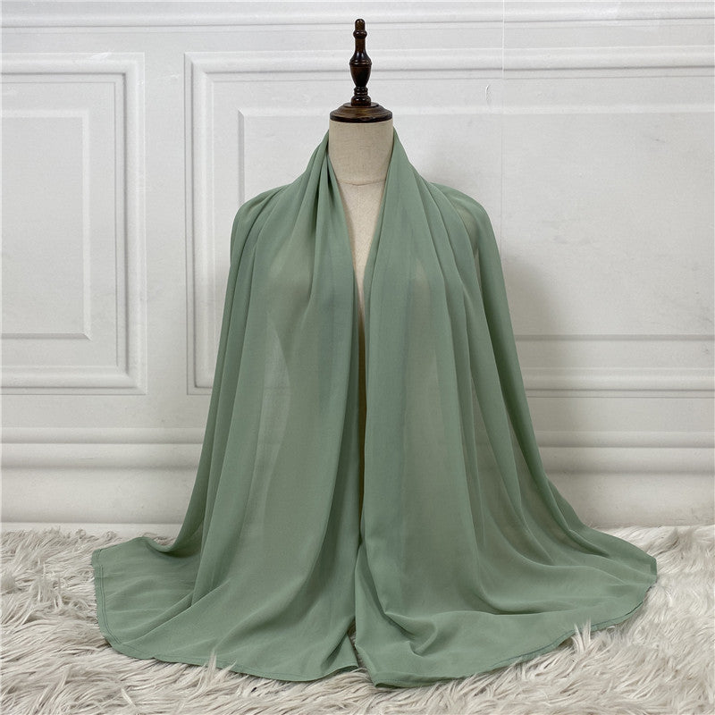 Solid Color Robe Fashion Chiffon Turban