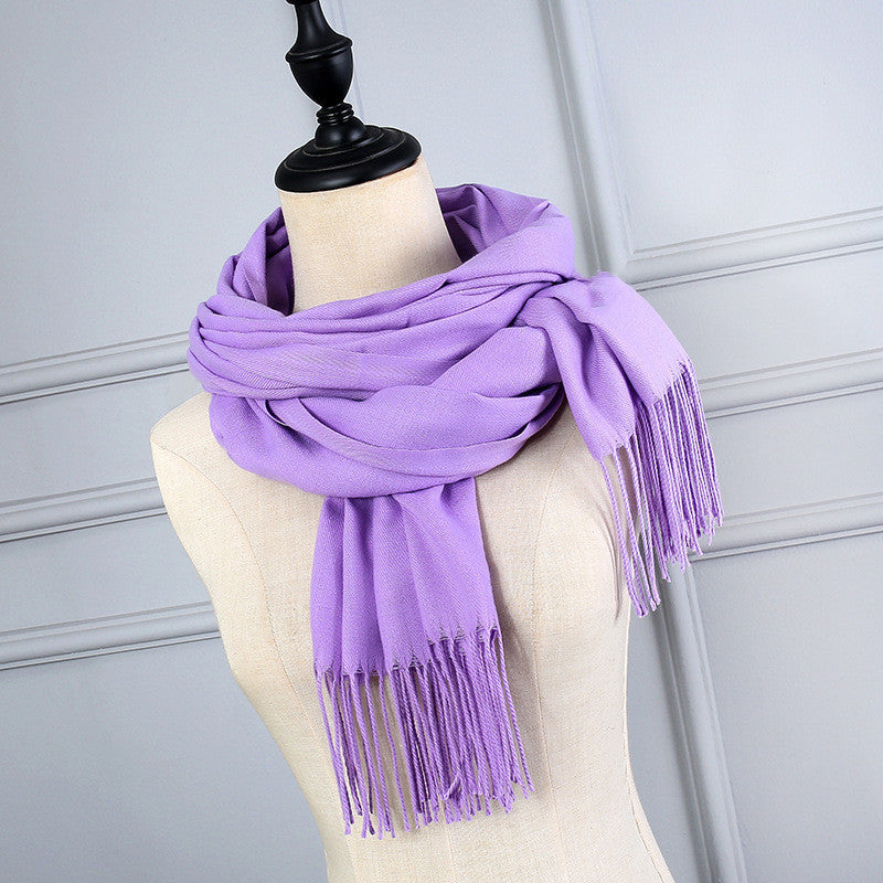 Korean Version Of Cashmere Solid Color Scarf Annual Meeting