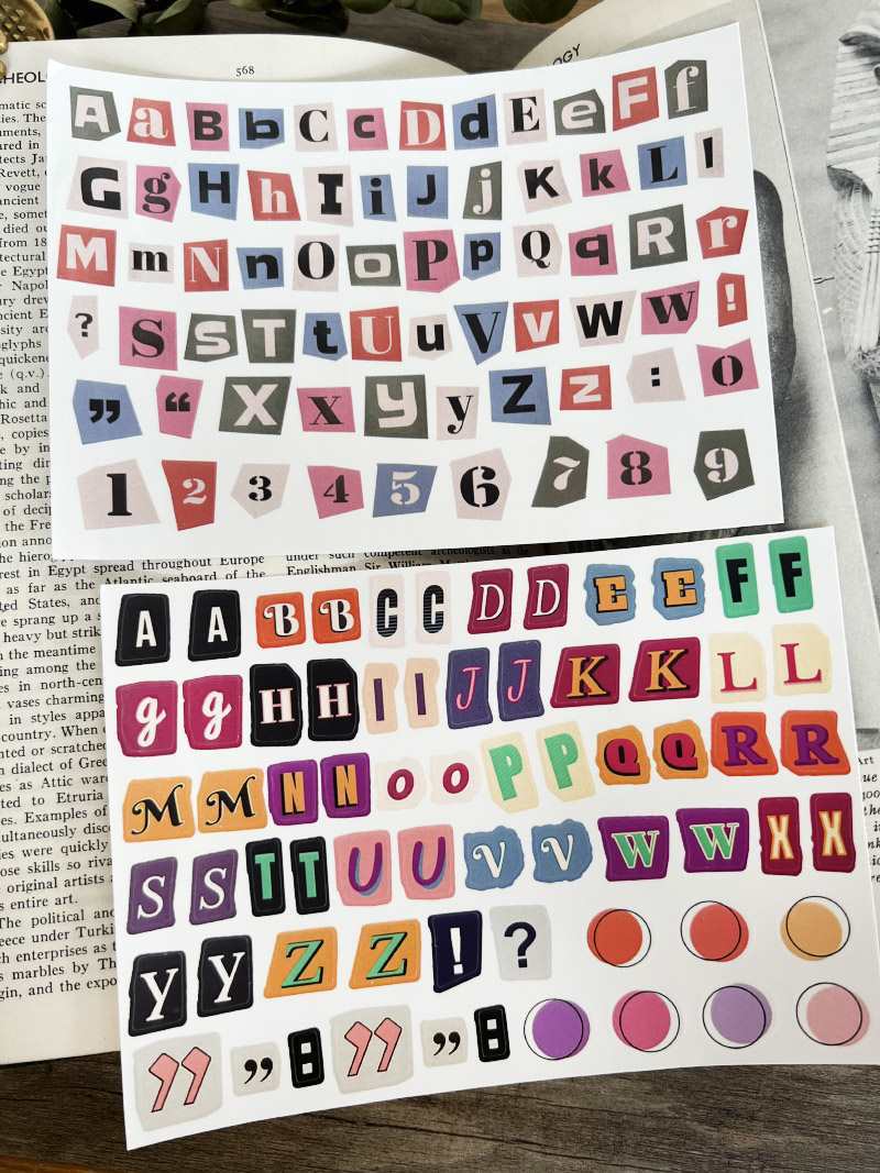 English Letters And Numbers Symbol Label Sticker Material Decoration Stickers