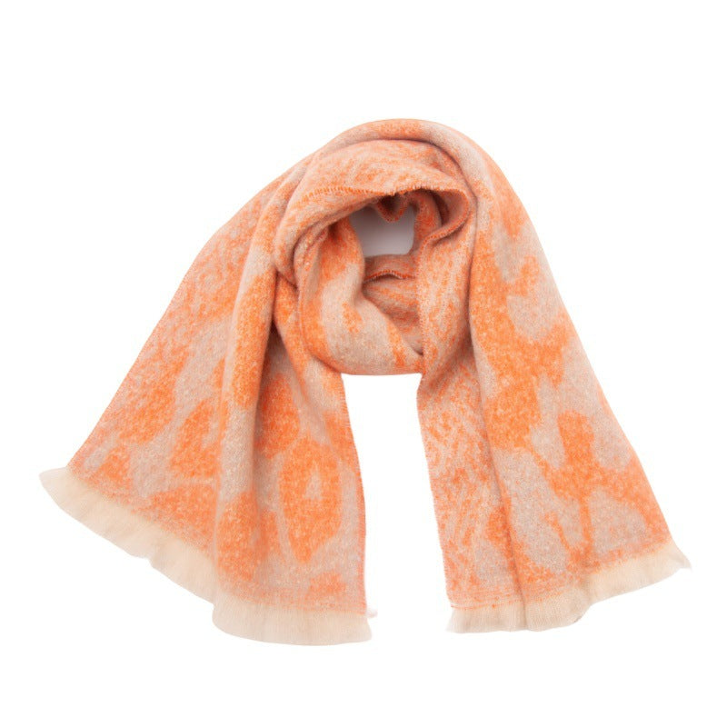 European And American Short Beard Large Leopard-print Scarf Shawl