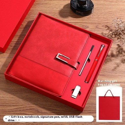 Business Thickening Notebook Soft Leather High-grade Gift Set