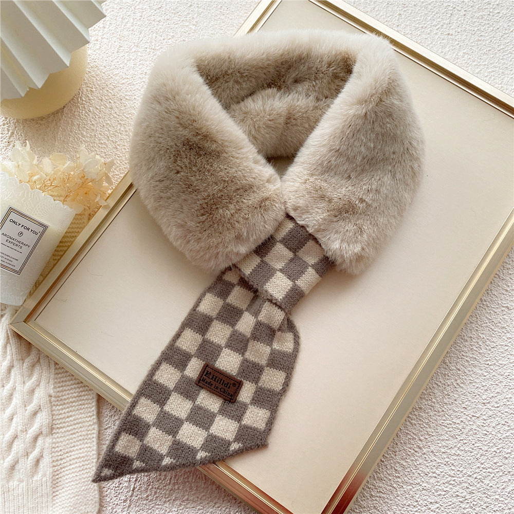 Collar Rex Rabbit Fur Winter Cross Scarf