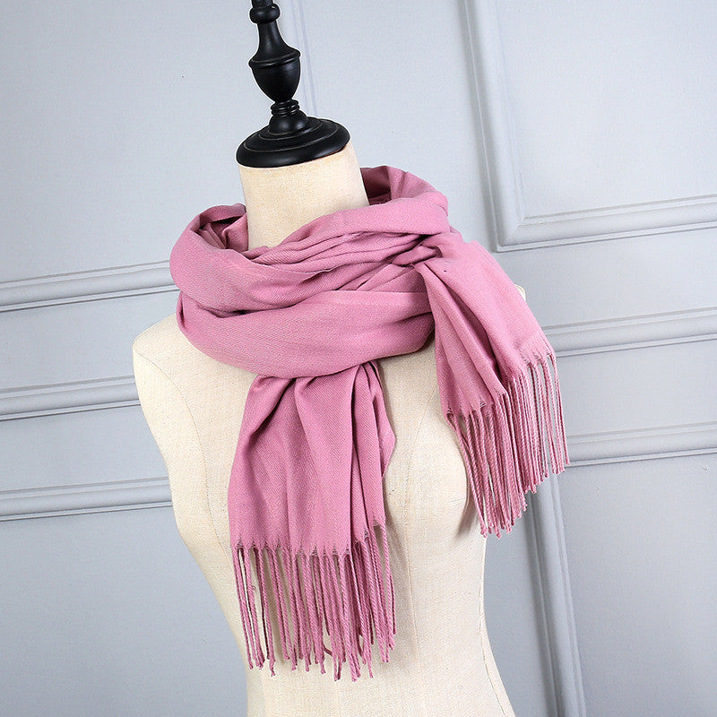 Korean Version Of Cashmere Solid Color Scarf Annual Meeting