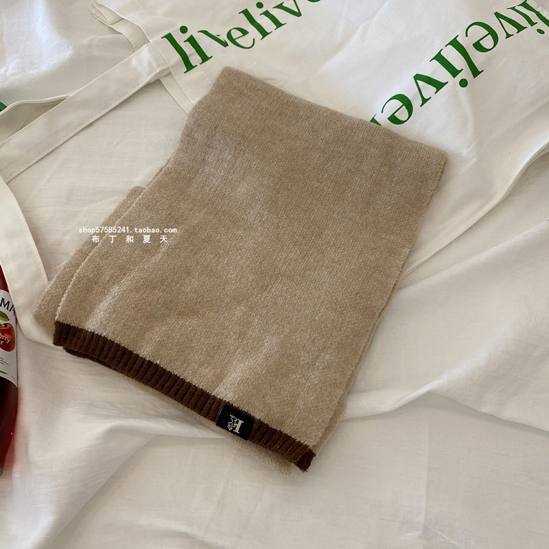 Simple And Versatile Everyday Solid Color Scarf Stitching