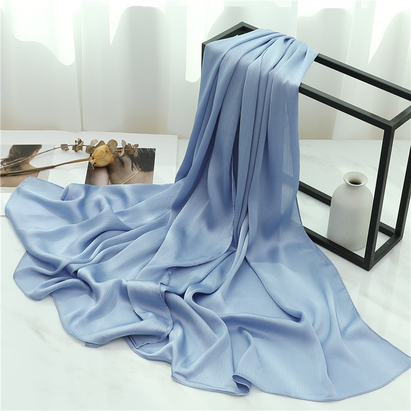 Solid Color Silk Scarf Basic All-matching
