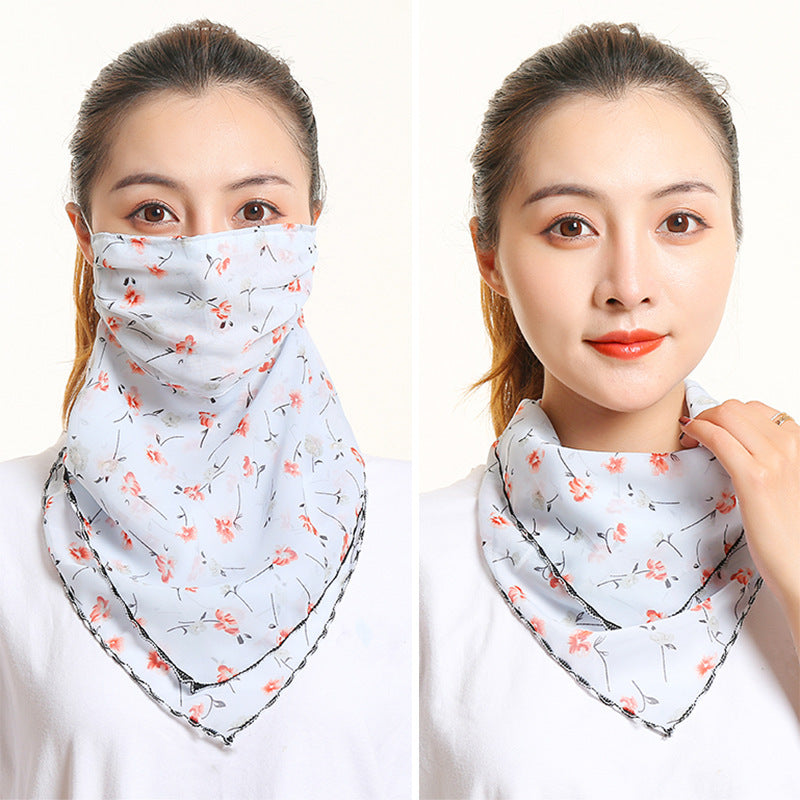Bib Silk Scarf Women Summer Sunscreen Mask Neck Guard Face Mask