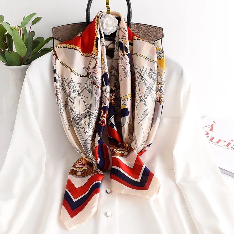 Printed 90 Square Towel Fashion Printed Decoration Sunscreen Shawl