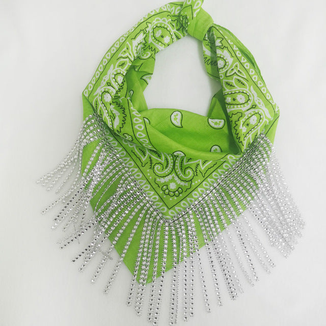 Strass Franja Bandana Feminino Bacharette Bach Festa Embelez