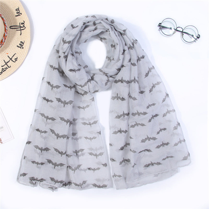Bat print Paris yarn scarf