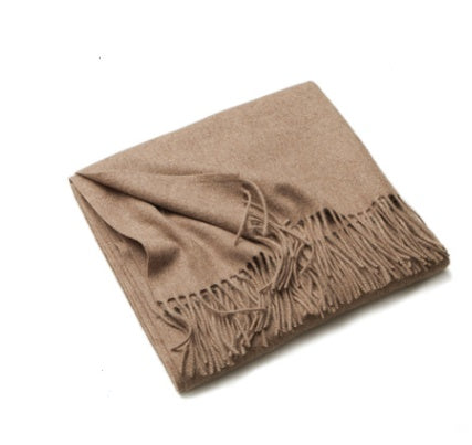 Autumn Winter Women's Solid Color Scarf Men's Plain Shawl Thickened Cloak