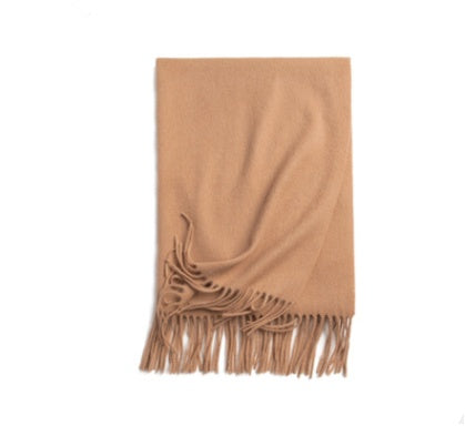 Autumn Winter Women's Solid Color Scarf Men's Plain Shawl Thickened Cloak