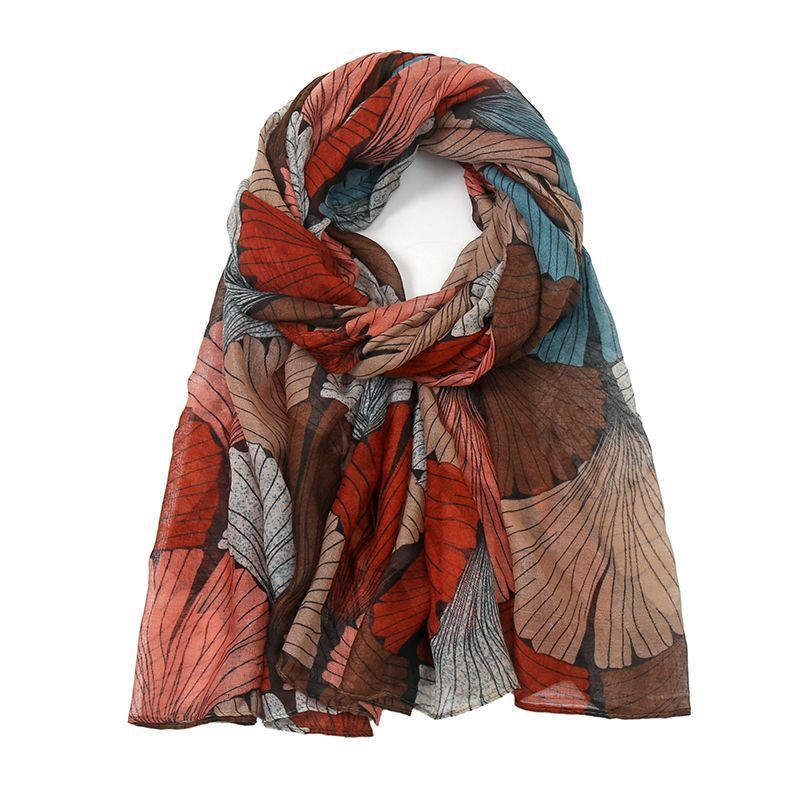 Printed Bali Yarn Scarf Women's Cotton And Linen Talma