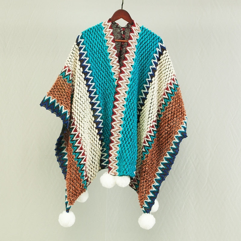 Ethnic Style Travel Cloak Scarf Dual-use