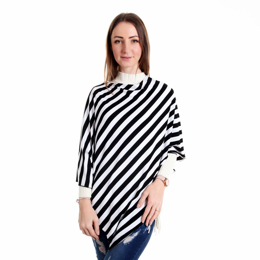 Shy Striped Nursing Shawl Scarf Mosquito Net Car Towel Anti-exposure