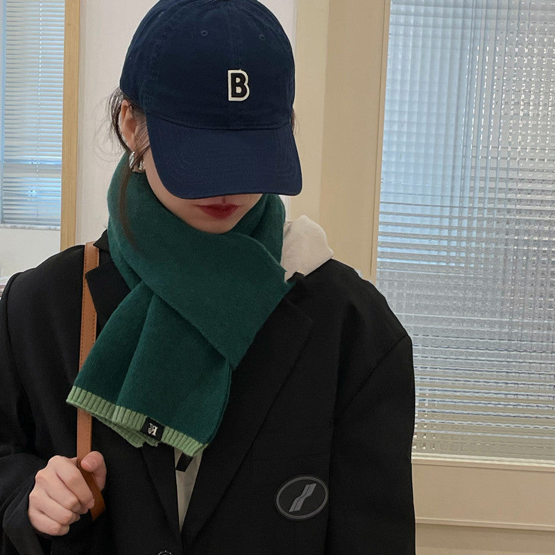 Simple And Versatile Everyday Solid Color Scarf Stitching