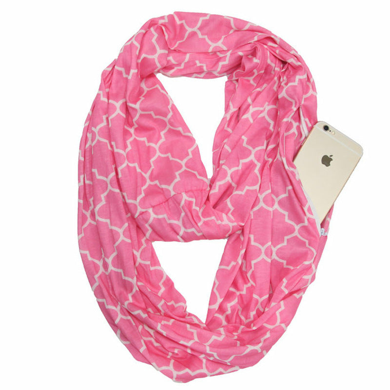 Zipper pocket solid color collar