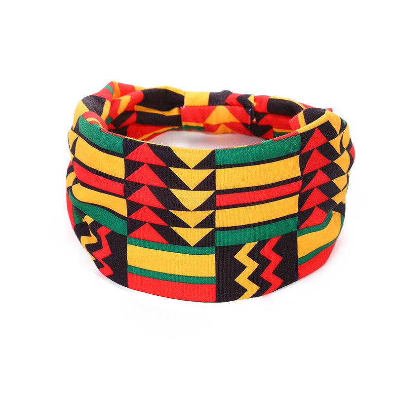 Headscarf African Print Hair Band Elastic Women Sports Yoga Hair Band Wide Brim