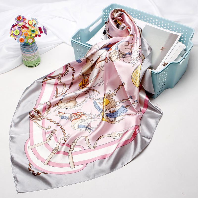Women's 90cm Silk Like Bib Cashew Print