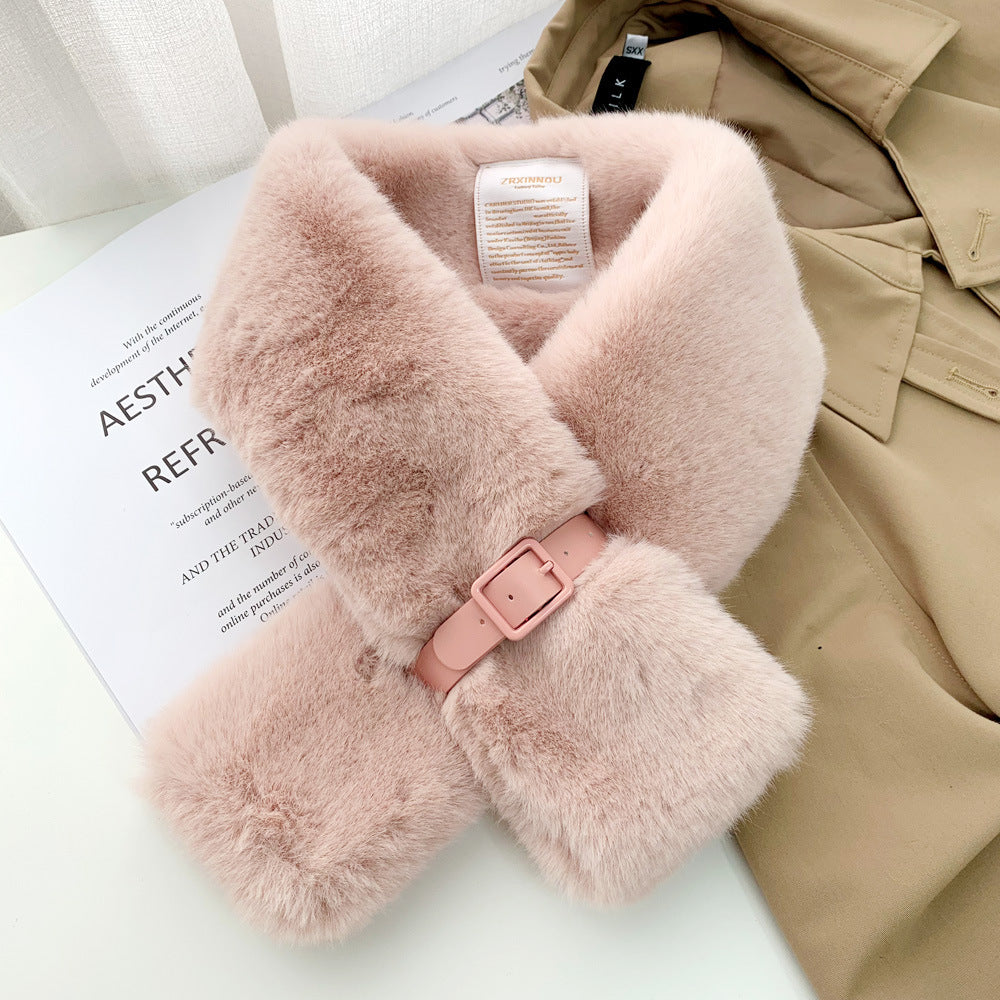Korean Version Of Warm Fashion Cross Scarf