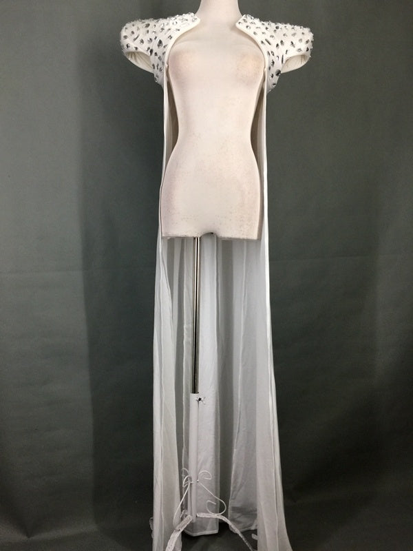 Bar Party Ladies Stage Show Shiny Hand Sewn Diamond Cloak