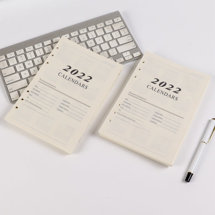 Loose-leaf Notebook Inner Pages With Monthly Plan